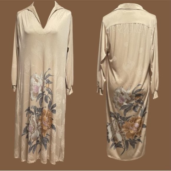 Mac Tac Paris Vintage Floral Dress - Large - Picture 1 of 6